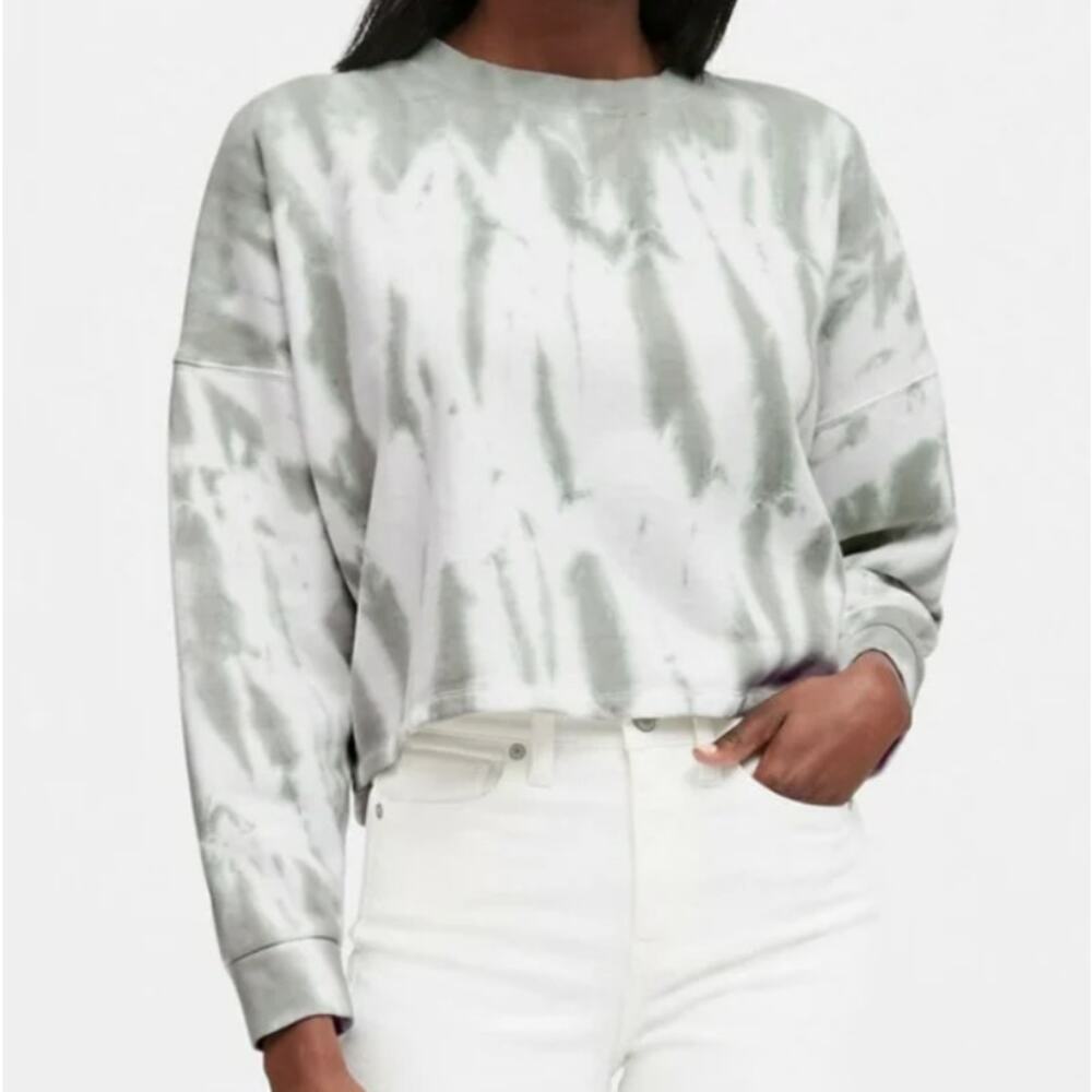 Banana Republic Sage Tie Dye Cropped‎ Sweatshirt Women's Medium Cozy Casual